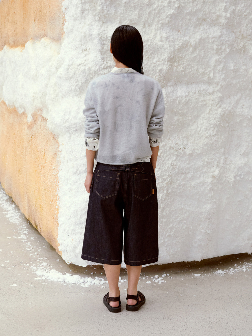 Low Classic Bermuda Denim Pants Dark Blue