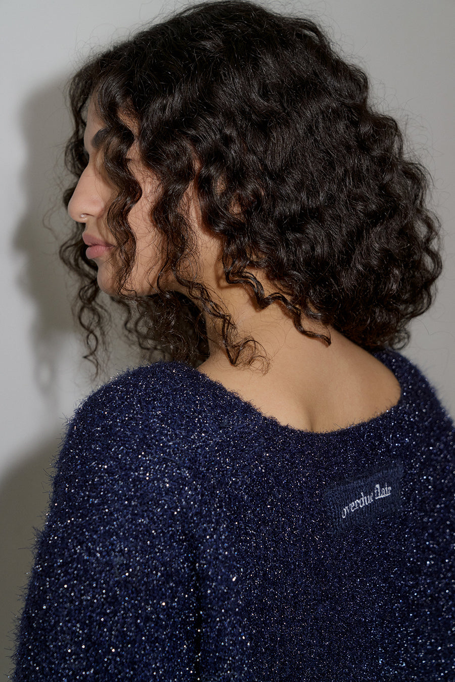 Overdueflair Glitter Cardigan Navy
