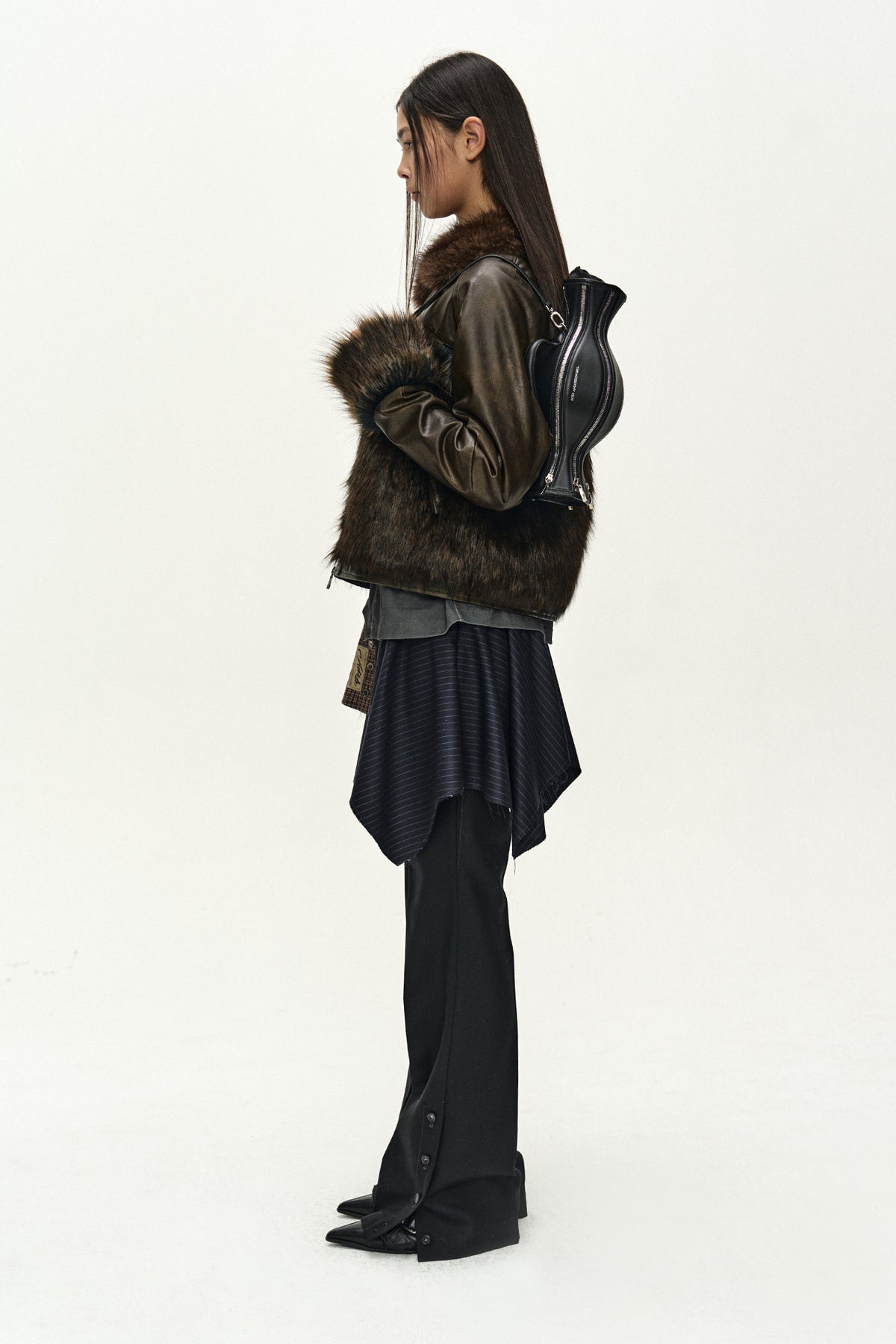 Andersson Bell Asymmetric Wrap Skirt-Layered Bootcut Trousers