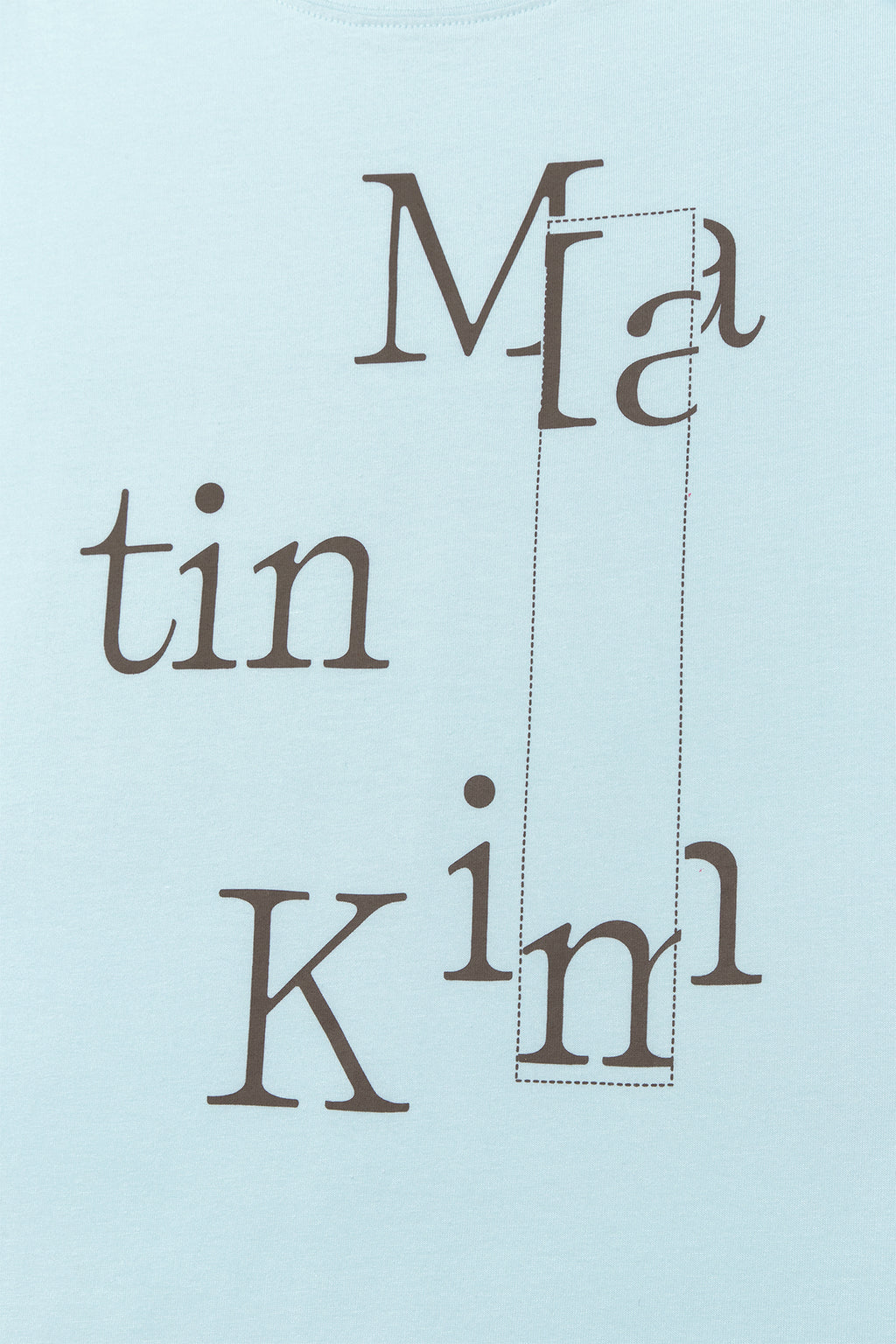 [matinkim] PATCHWORK GRAPHIC PRINTING LOGO TOP IN LIGHT BLUE