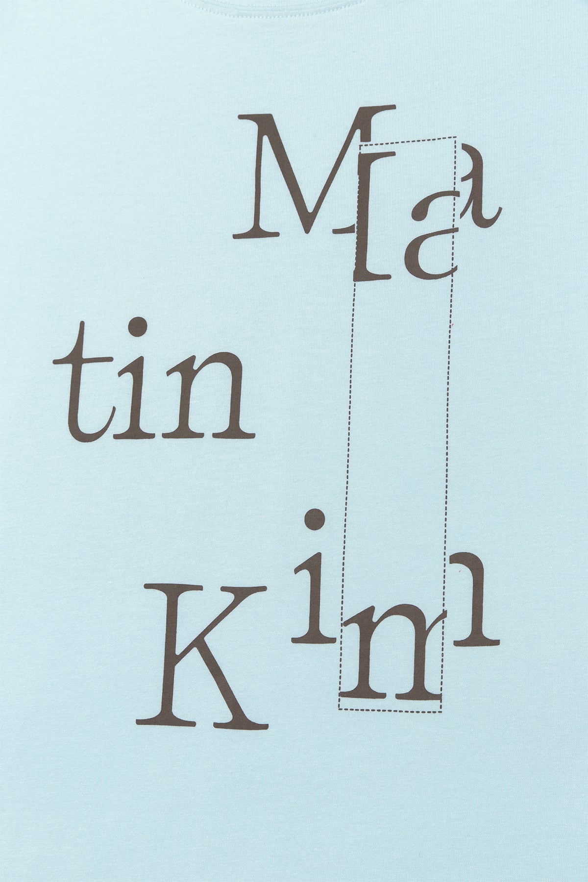 [matinkim] PATCHWORK GRAPHIC PRINTING LOGO TOP IN LIGHT BLUE