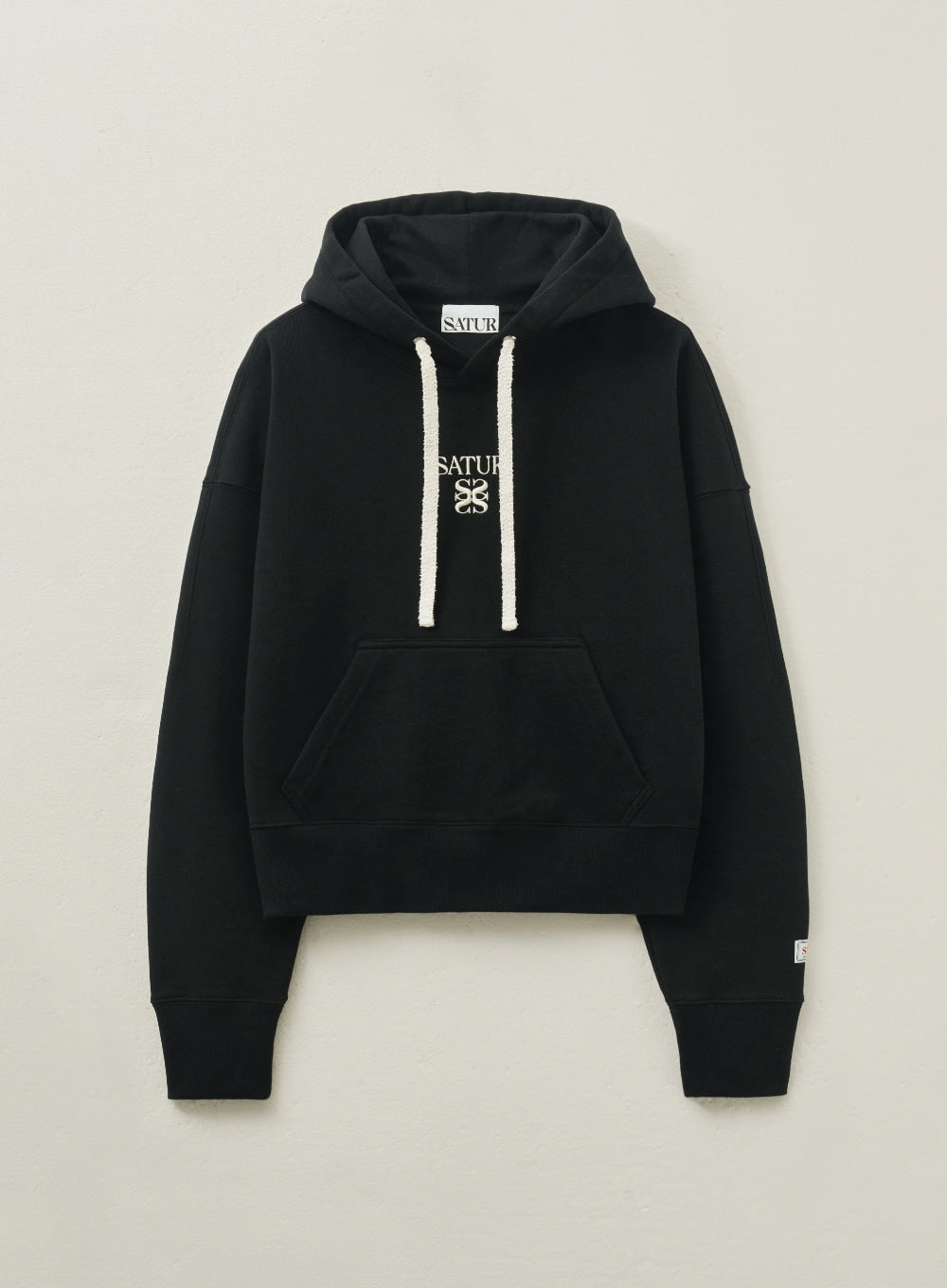 [satur] (W) Apero Pocket Crop Hoodie - Black