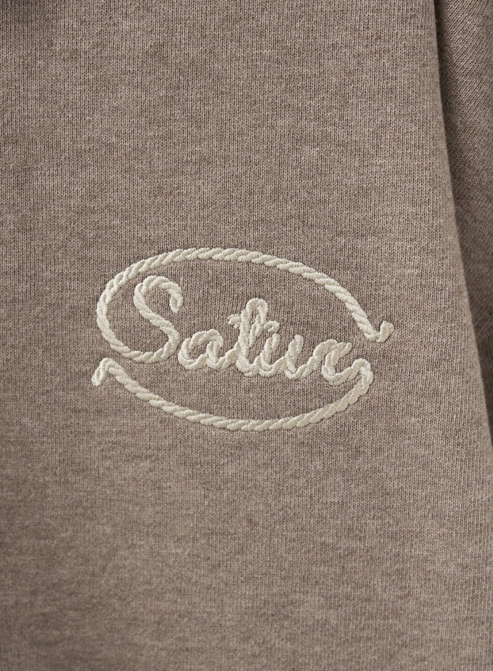 [satur] Rope Logo Loose Fit Collar Sweatshirt - Melange Brown