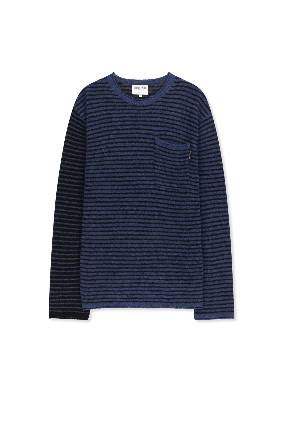 Matinkim Multi Stripe Alpaca Blended Knit Pullover IN Blue