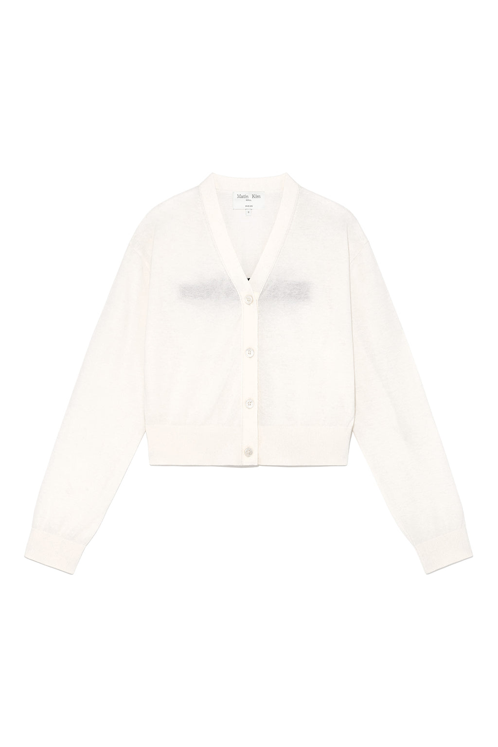 Matinkim Back Logo See Through Cardigan For Women IN Ivory