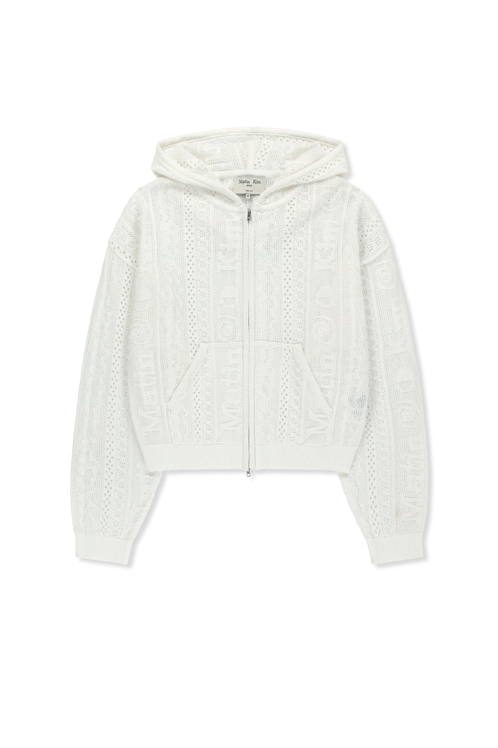 Matinkim Mesh Logo Knit Hoody Zip UP IN White
