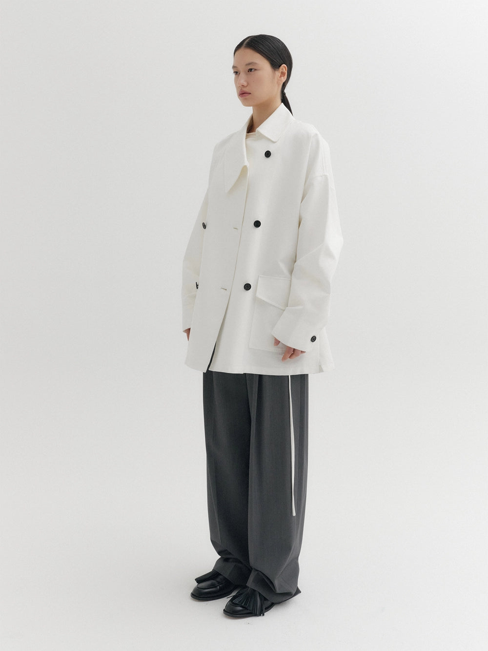 EENK Asymmetrical Collar Jumper - Ivory