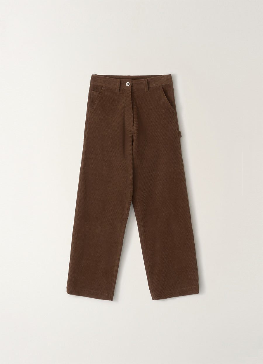 Nothing Written Corduroy carpenter pants (Dark brown)