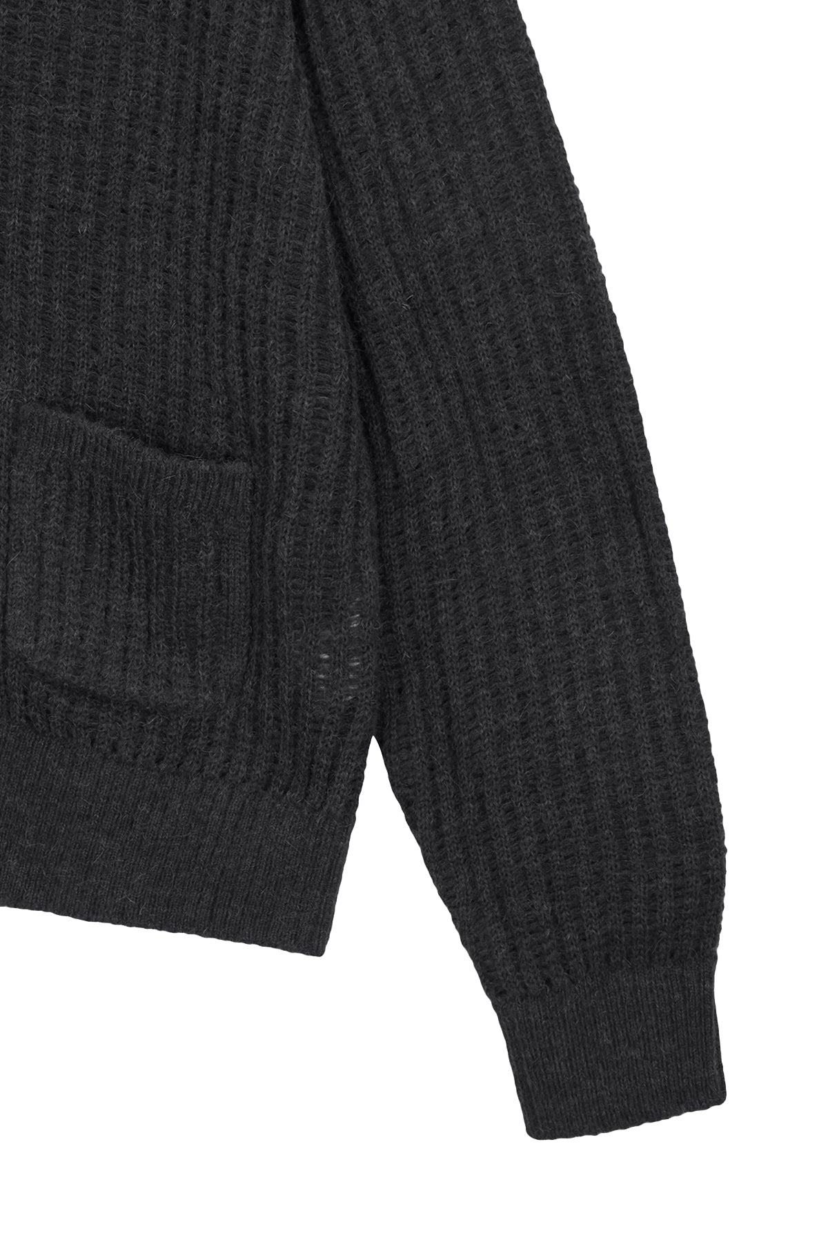 [matinkim] HAIRY CROCHET CARDIGAN FOR MEN IN GREY