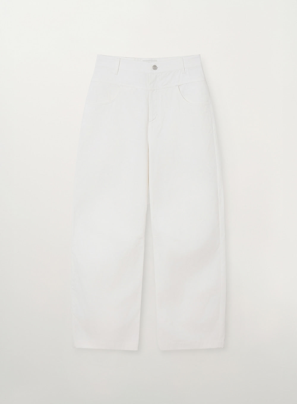 Satur Cotton Curved Pants - White