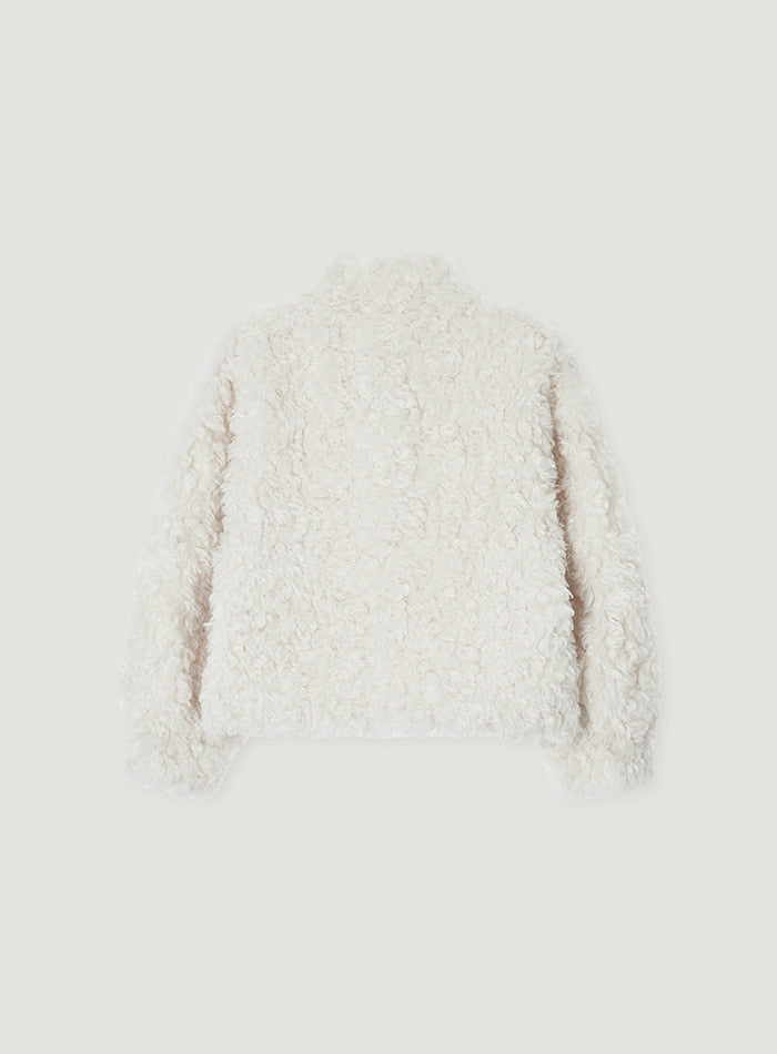 Mango Maniplease Charlee Fur Jacket Cream