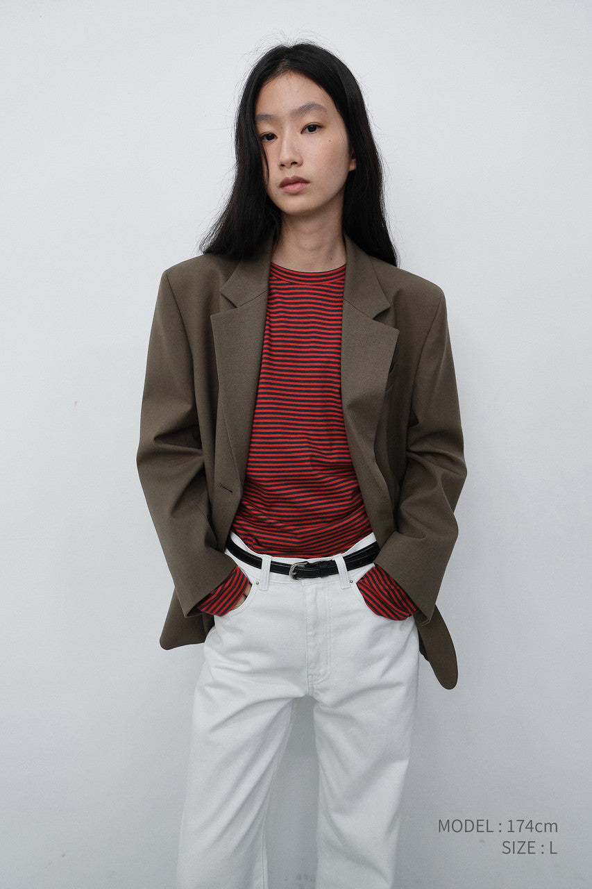 Dunst Essential 2 Button Wool Blazer Mocha Brown
