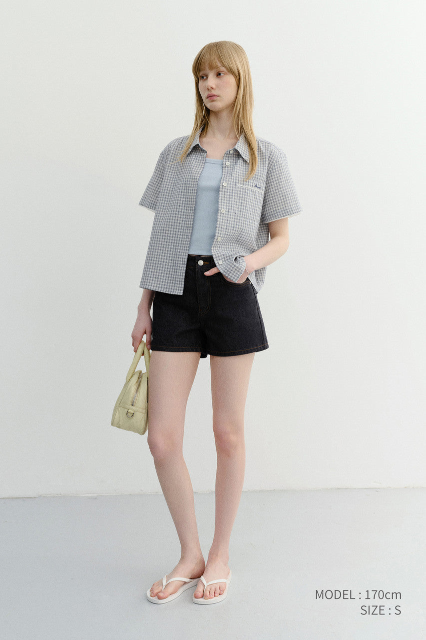 Dunst Mini Denim Shorts Indigo Blue