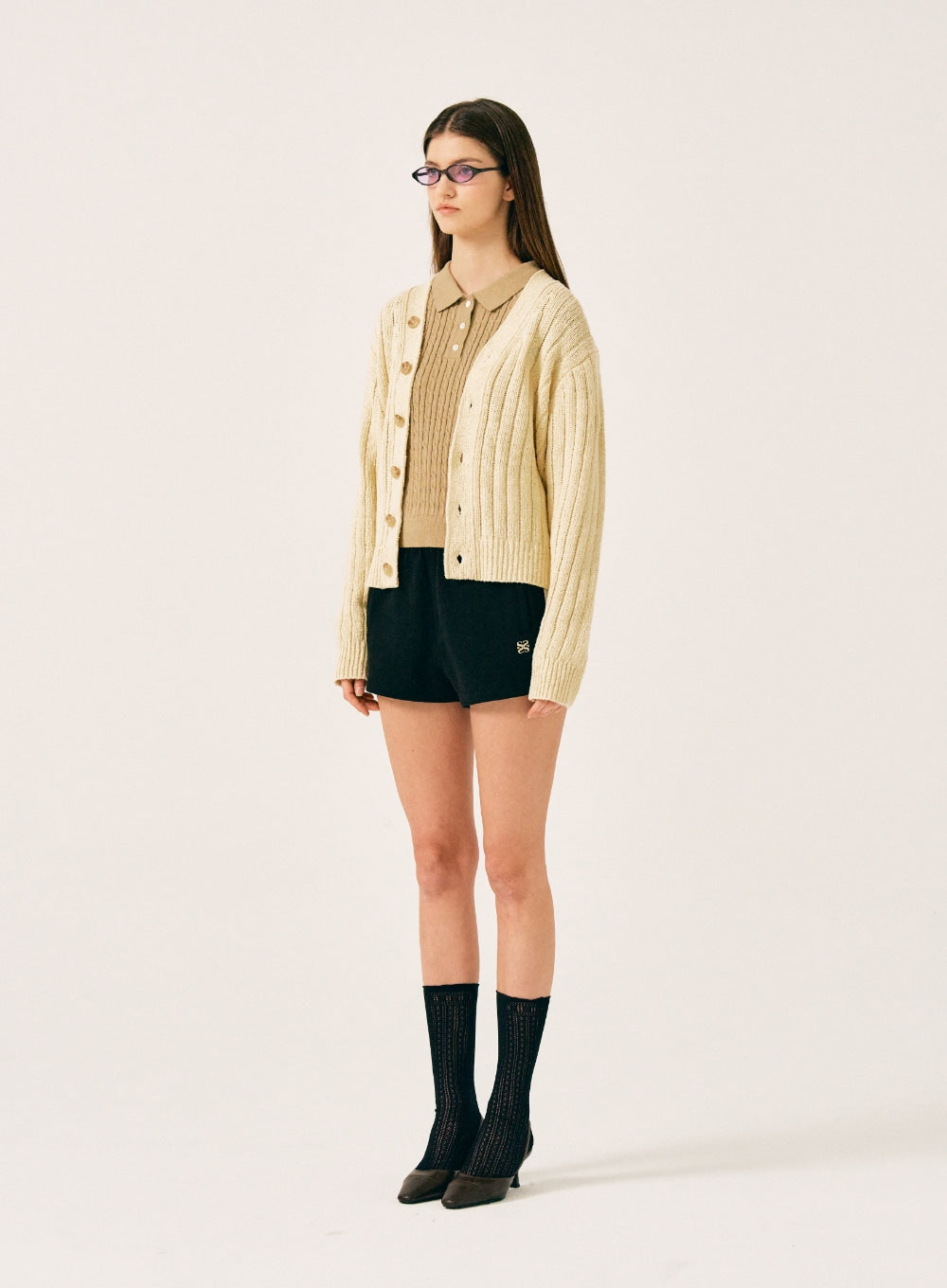 [satur] (W) Faro Over Size Boucle Cardigan - Butter Cream