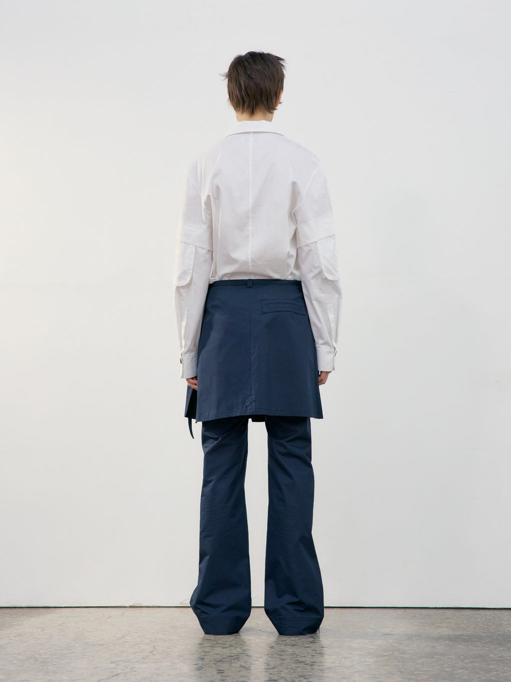 Low Classic Pocket Sleeve Zip-Up Shirt White