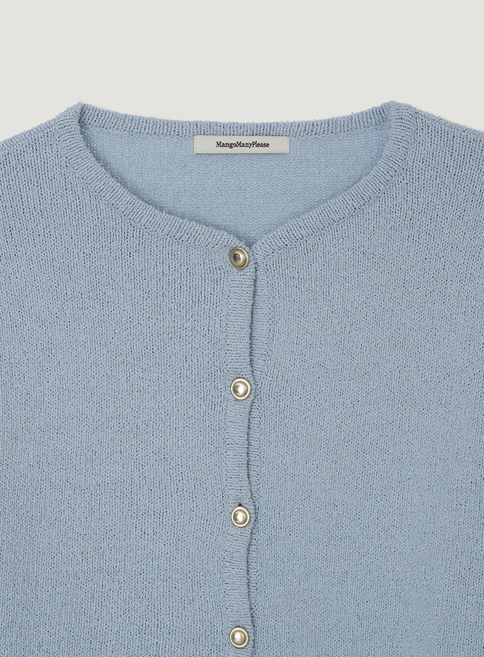 Mango Maniplease Erin Boucle Cardigan Sky Blue