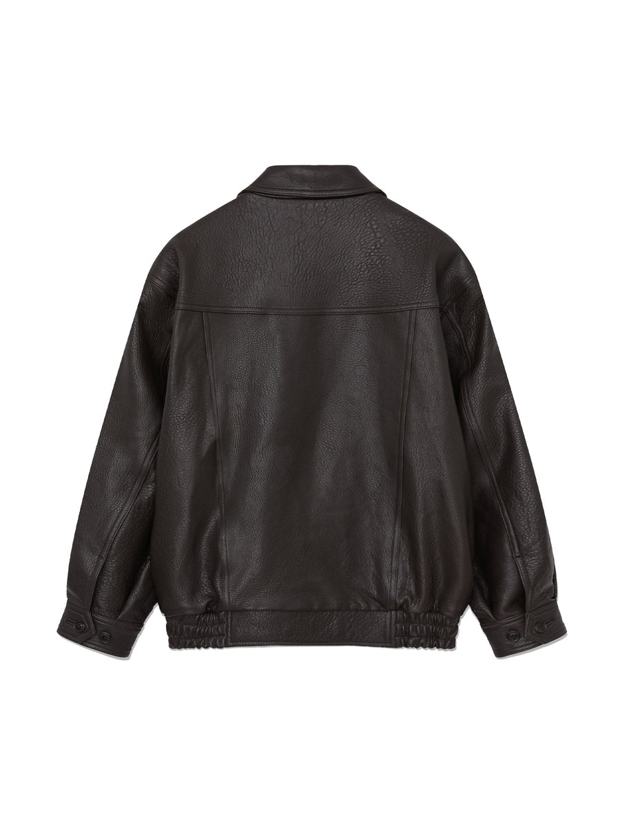 GLOWNY G Lambskin Leather Jacket (Dark Brown)