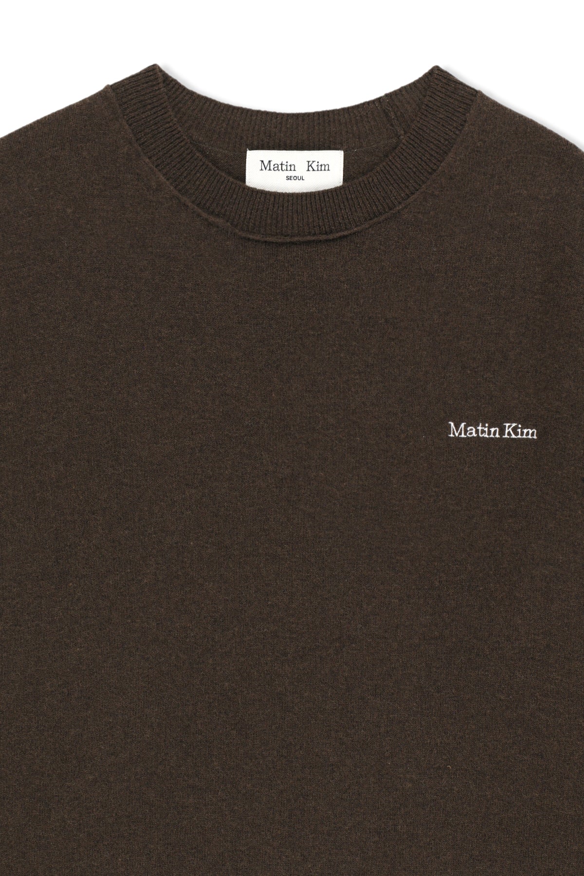 Matinkim Cashmere Blended Panel Knit Pullover IN Brown
