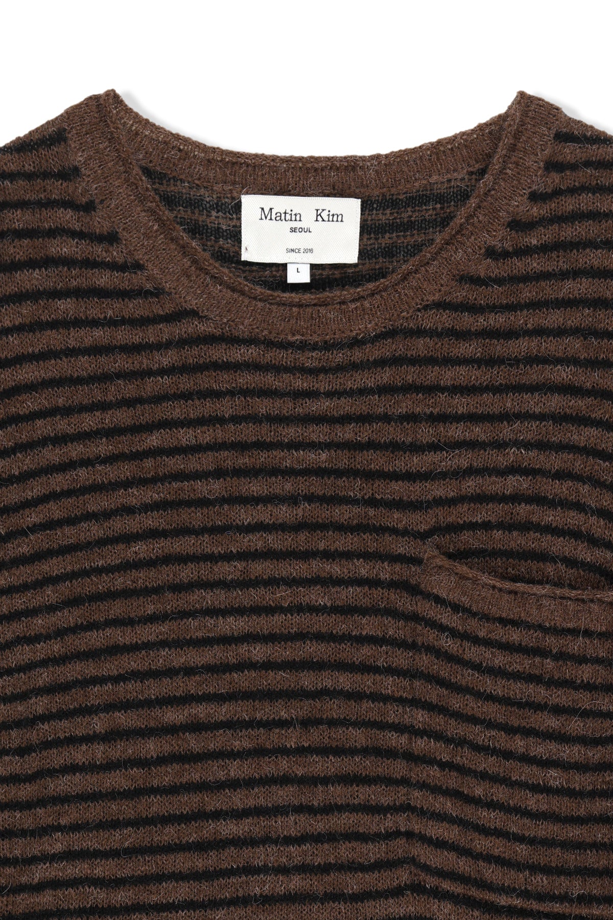 Matinkim Multi Stripe Alpaca Blended Knit Pullover IN Brown