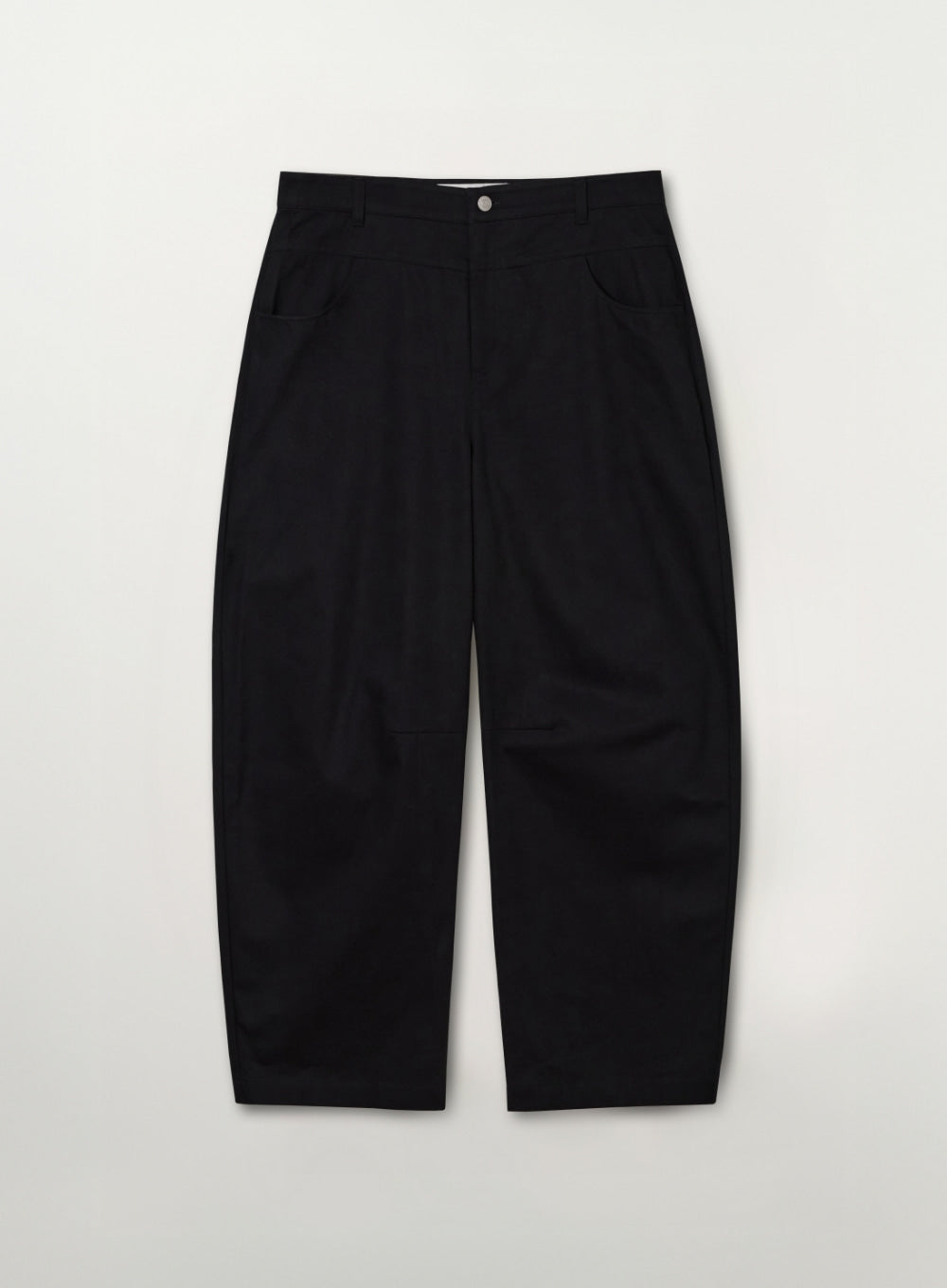 Satur Cotton Curved Pants - Black