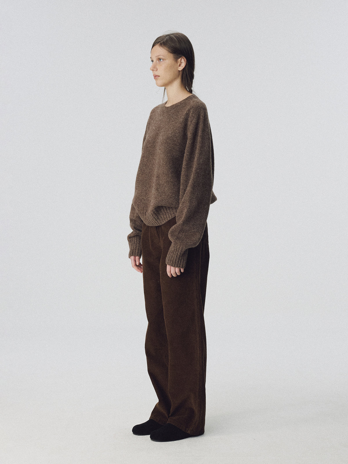 Nothing Written Cocoon corduroy pants (Dark brown)