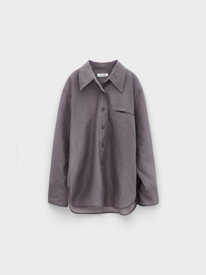 Low Classic See-Through Stitch Shirt Deep Purple