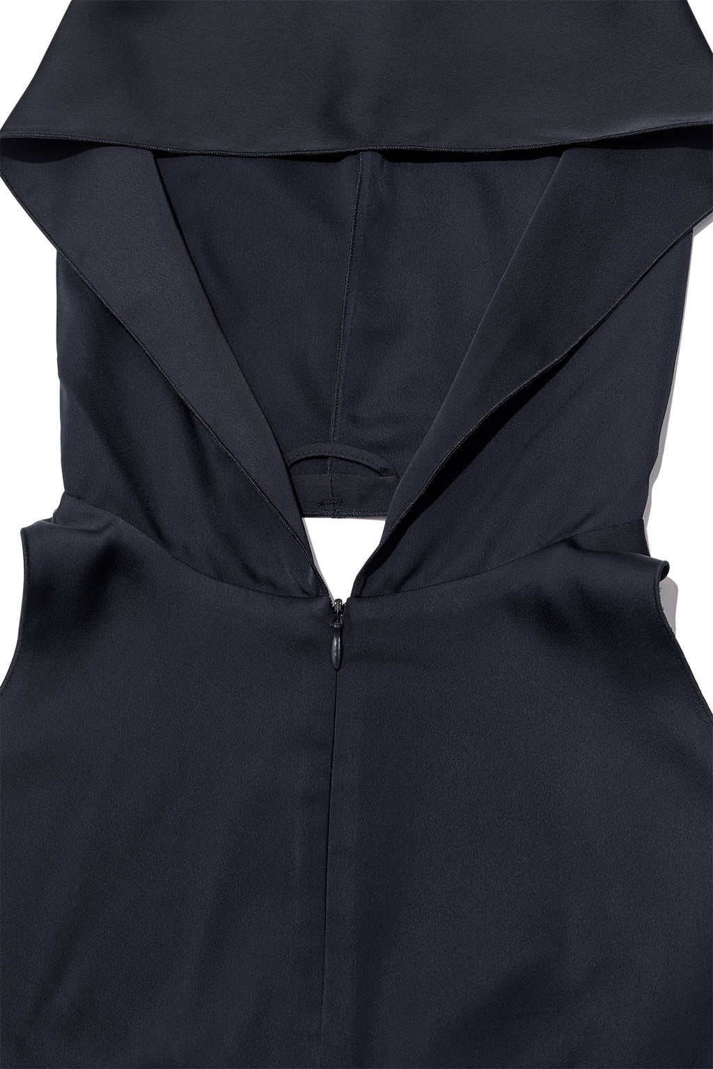 [matinkim] BACK STRING HOODY MAXI DRESS IN DARK NAVY