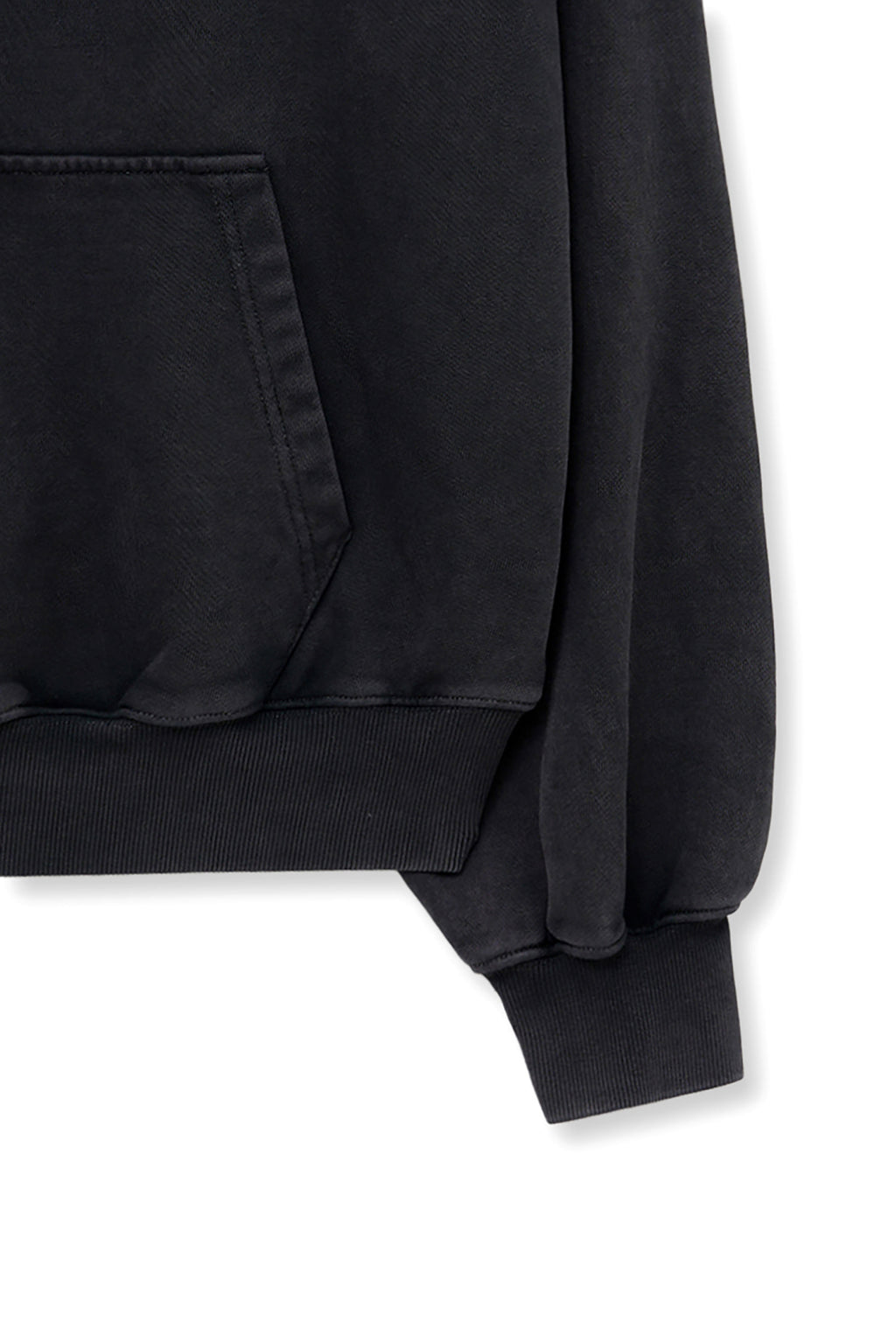 Matinkim Zipper Point Washed Hoody For Men IN Charcoal
