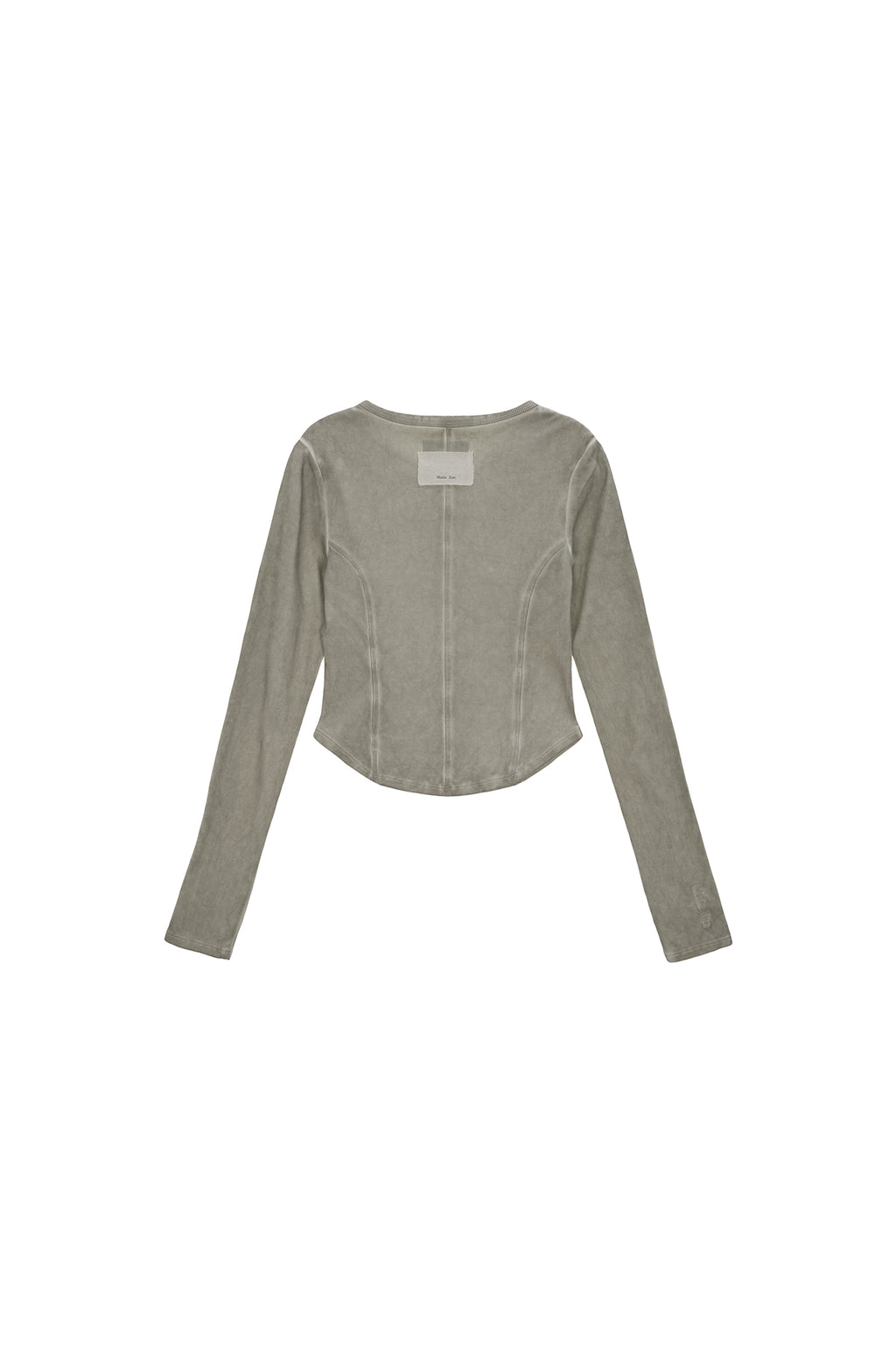 [matinkim] SLEEVE BINDING WASHED TOP IN KHAKI