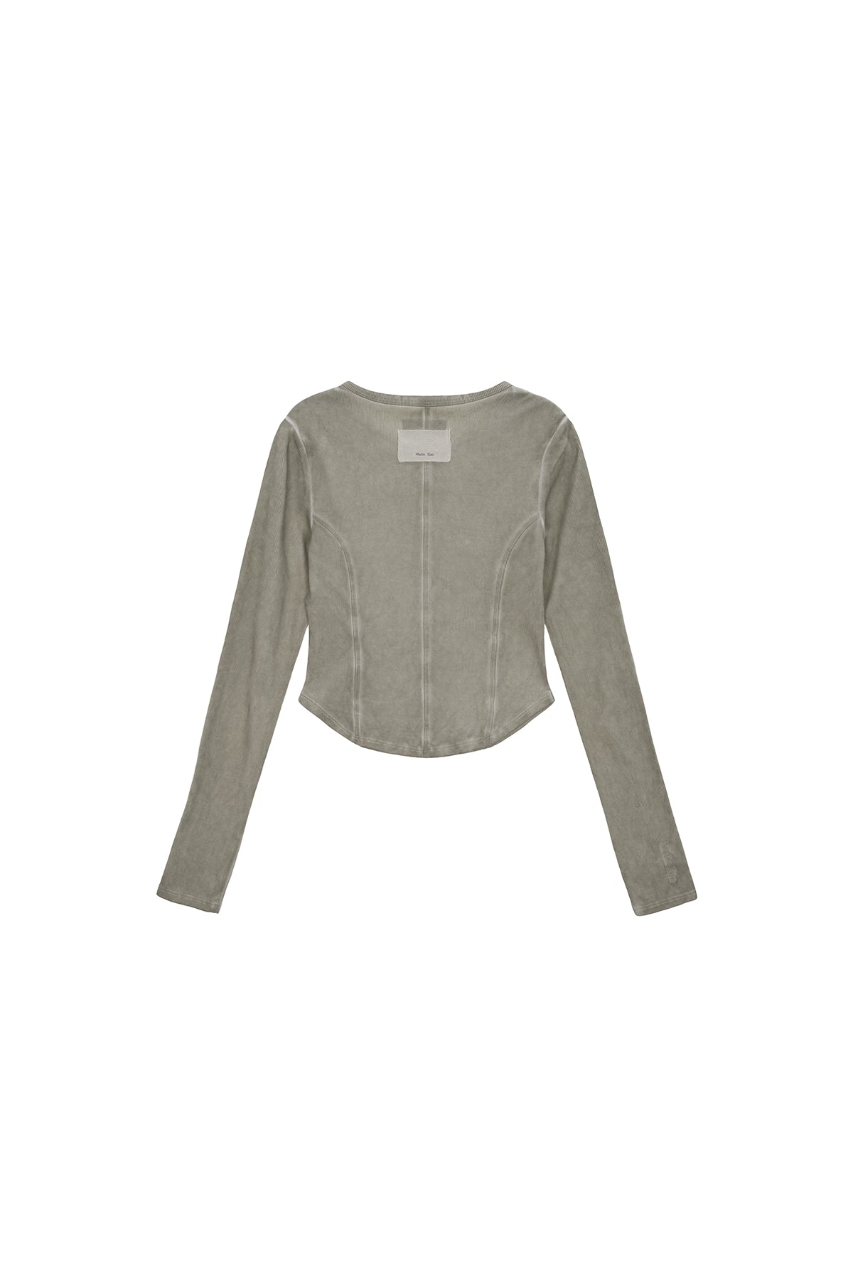 [matinkim] SLEEVE BINDING WASHED TOP IN KHAKI