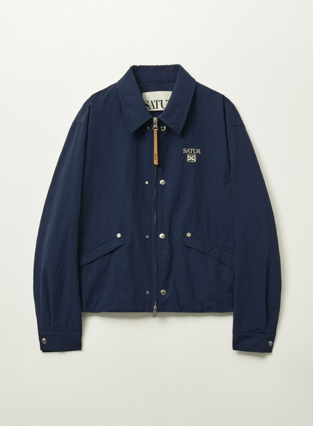 [satur] (W) Teo Nylon Coach Jacket - Navy