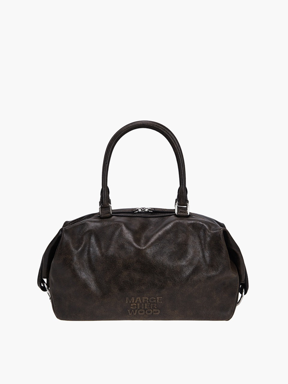 Margesherwood Dumpling Tote brown+black two-tone cracked