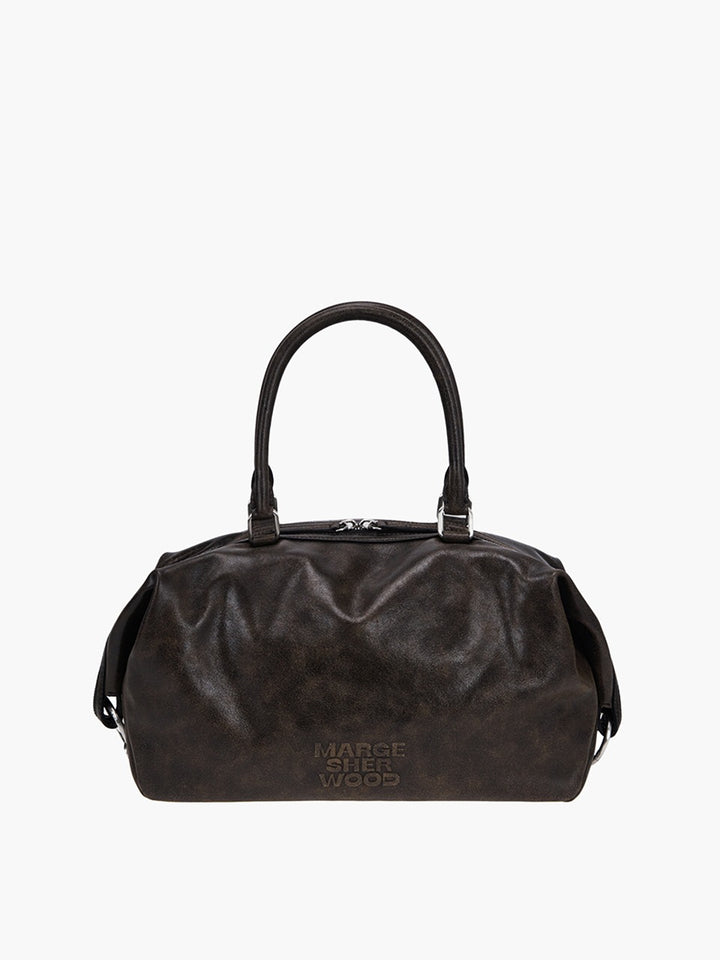 Margesherwood Dumpling Tote brown+black two-tone cracked