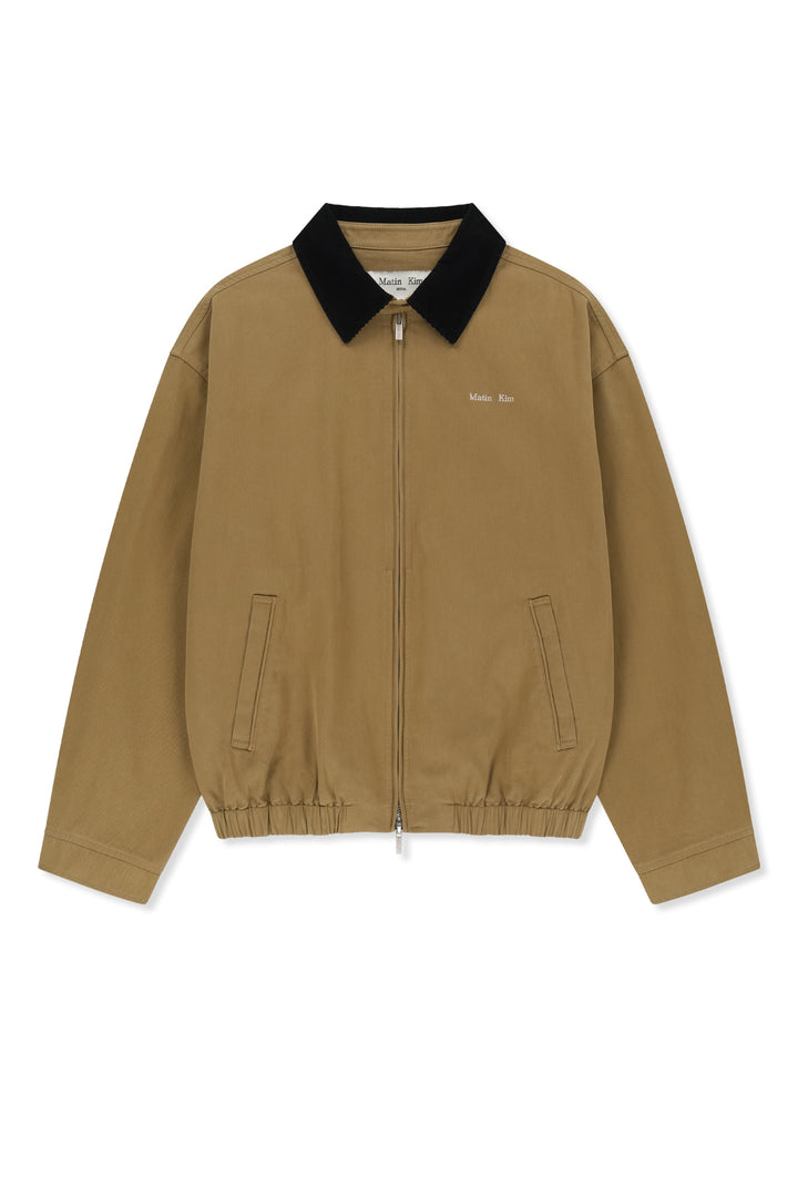 Matinkim Corduroy Contrast Trim Blouson Jumper IN Beige