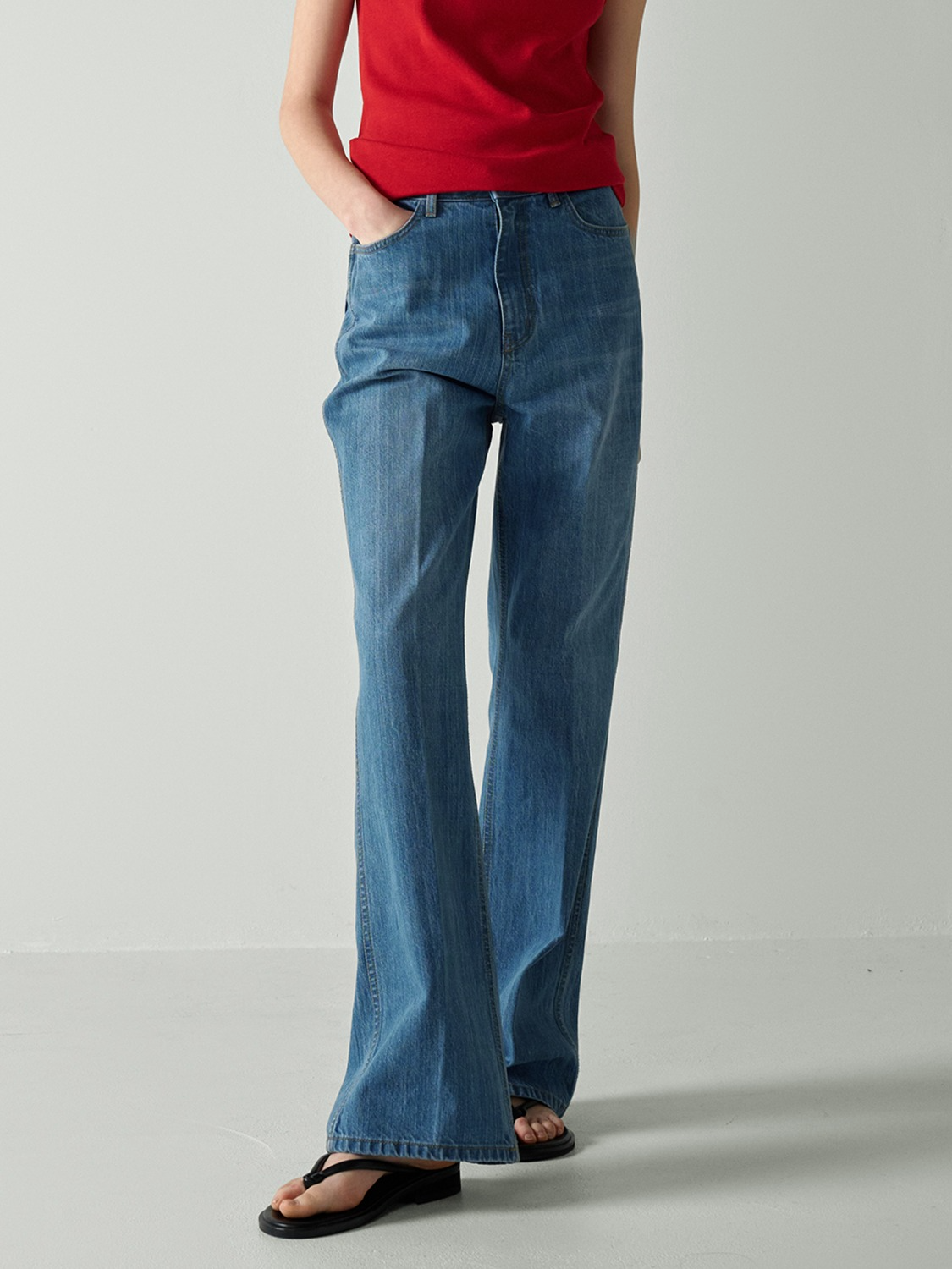 Facade Pattern Bootcut Denim blue indigo