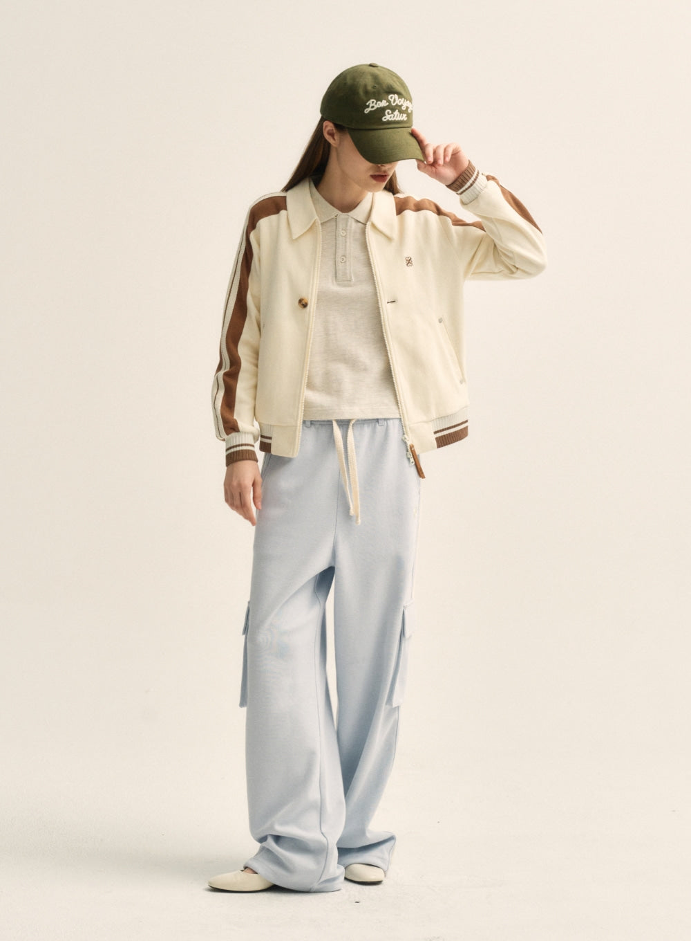 [satur] Bon Voyage 5 Panel Ball Cap - Khaki