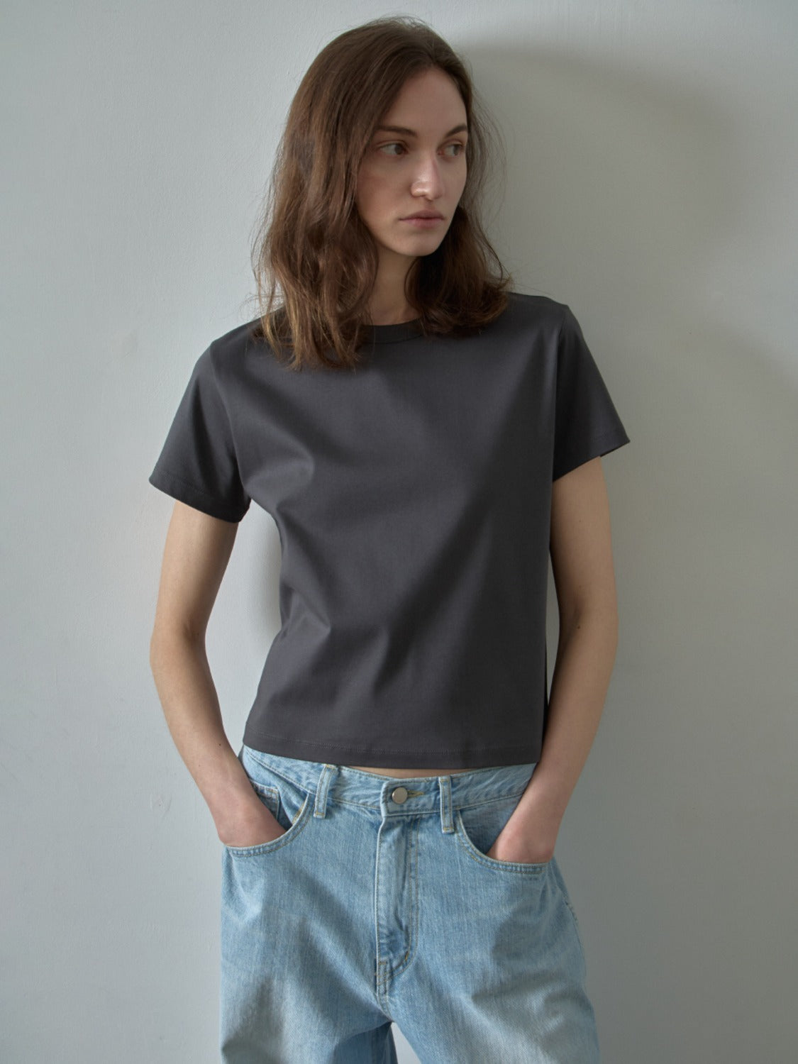 Facade Pattern Silket Cotton Crop T-shirt