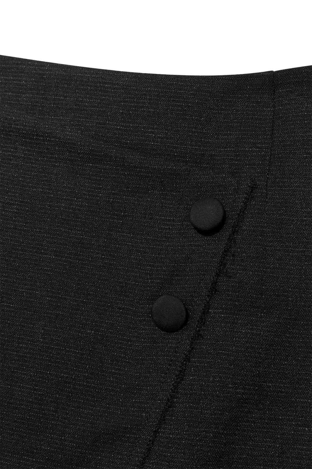 [matinkim] STRIPE HERRINGBONE WRAP MINI SKIRT IN BLACK