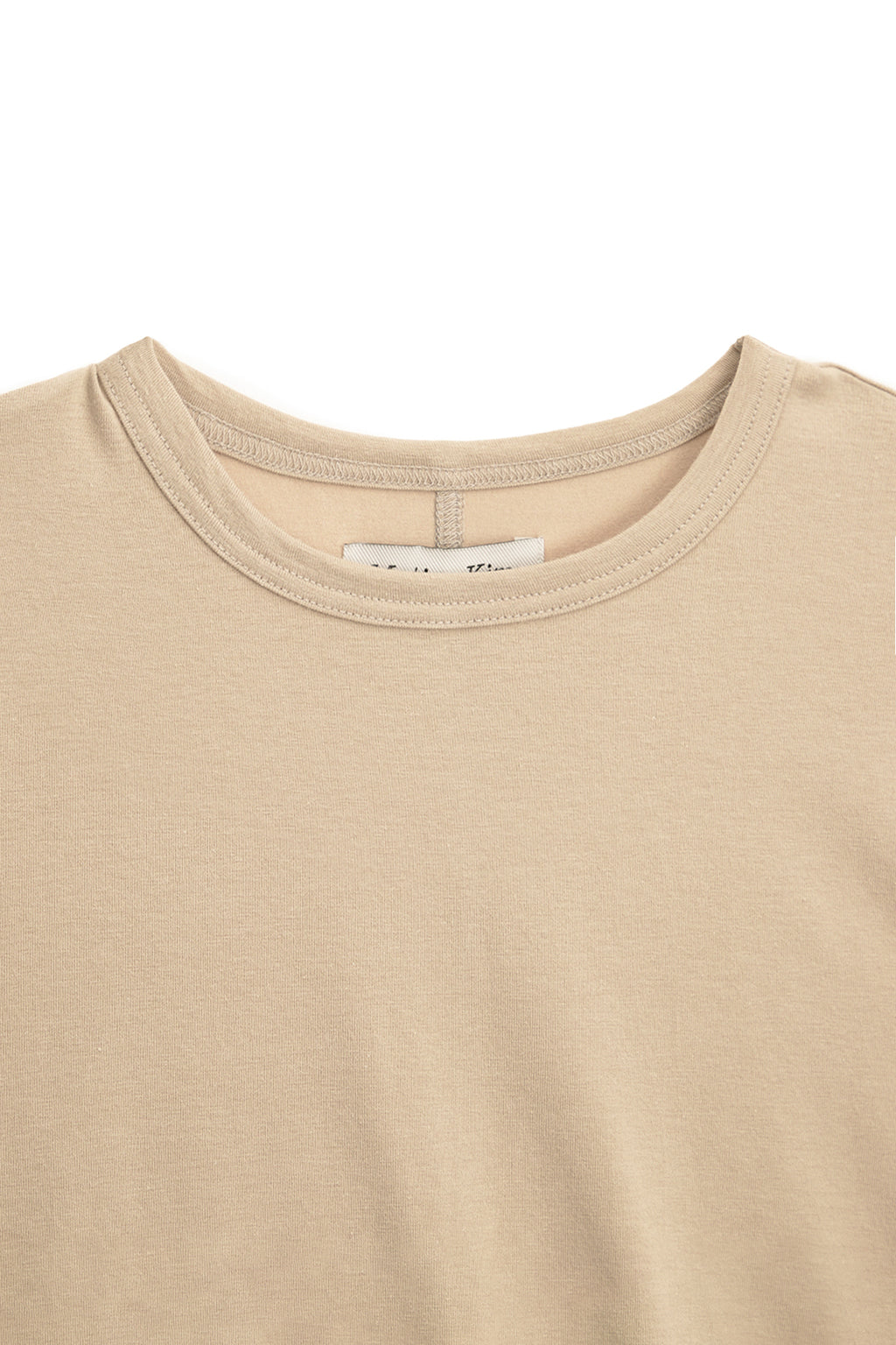 [matinkim] MINI LABEL SHIRRING TOP IN BEIGE
