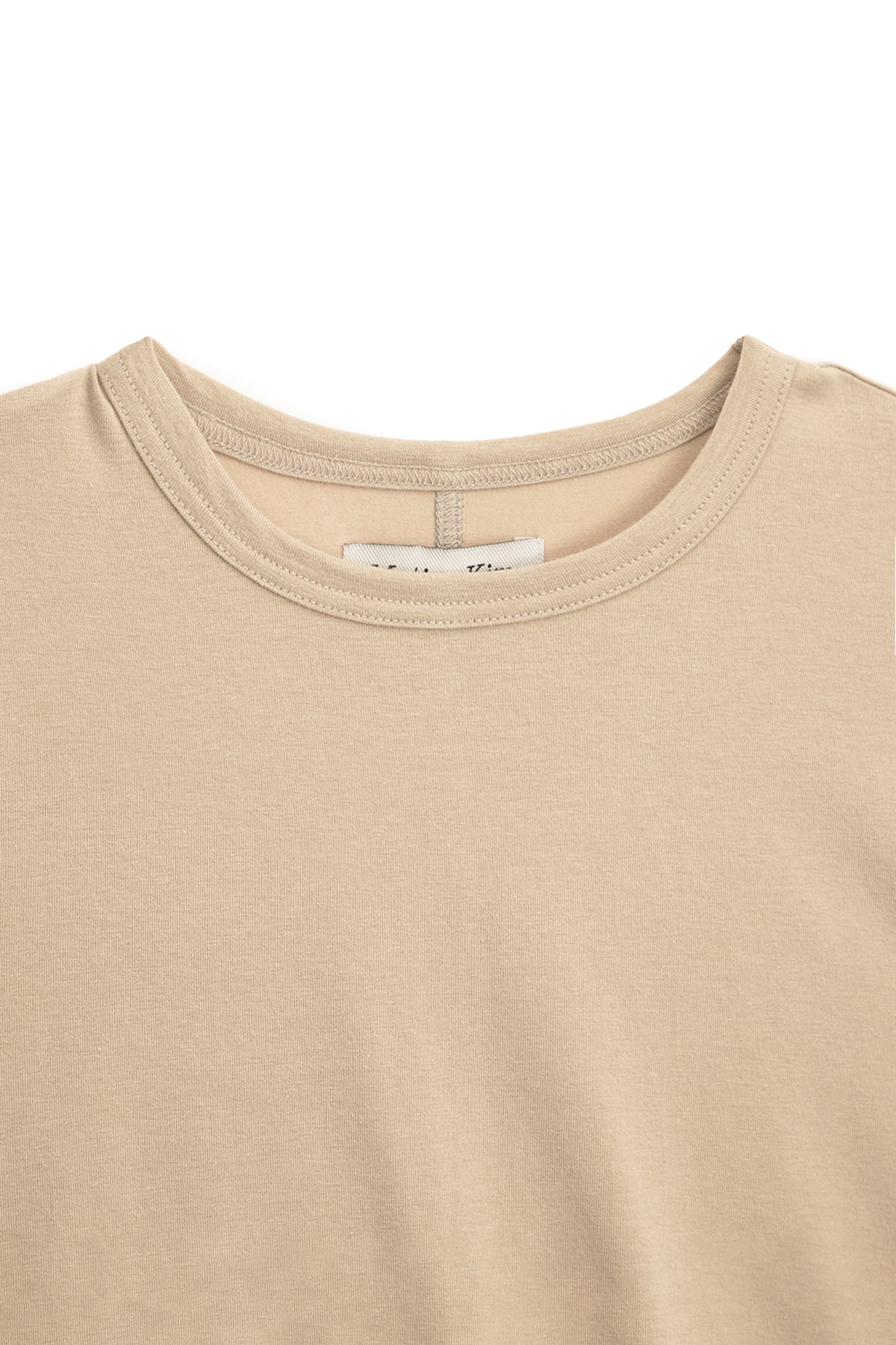 [matinkim] MINI LABEL SHIRRING TOP IN BEIGE