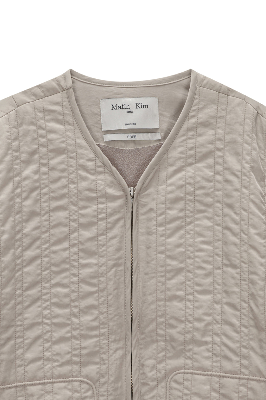 Matinkim Warm UP Quilting Jumper For Women IN Light Beige