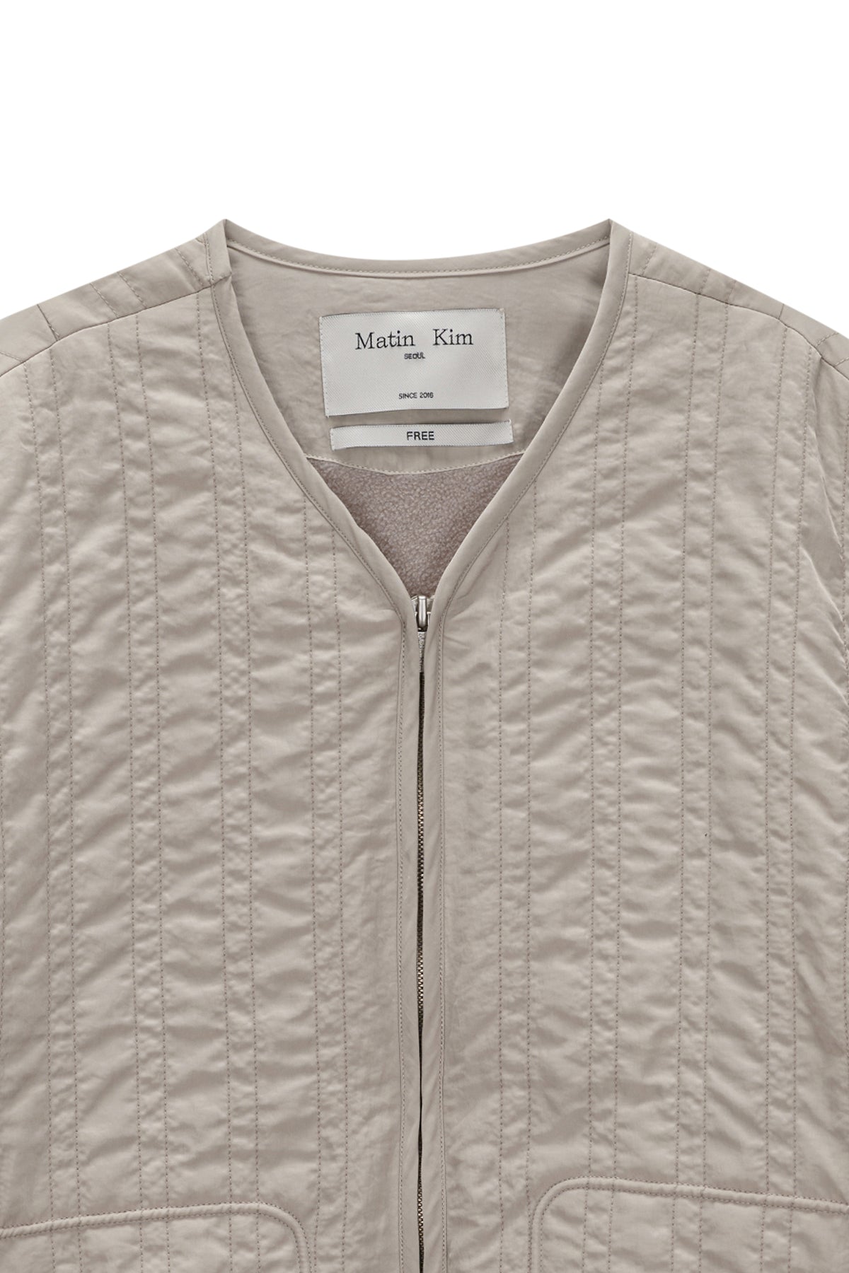 Matinkim Warm UP Quilting Jumper For Women IN Light Beige