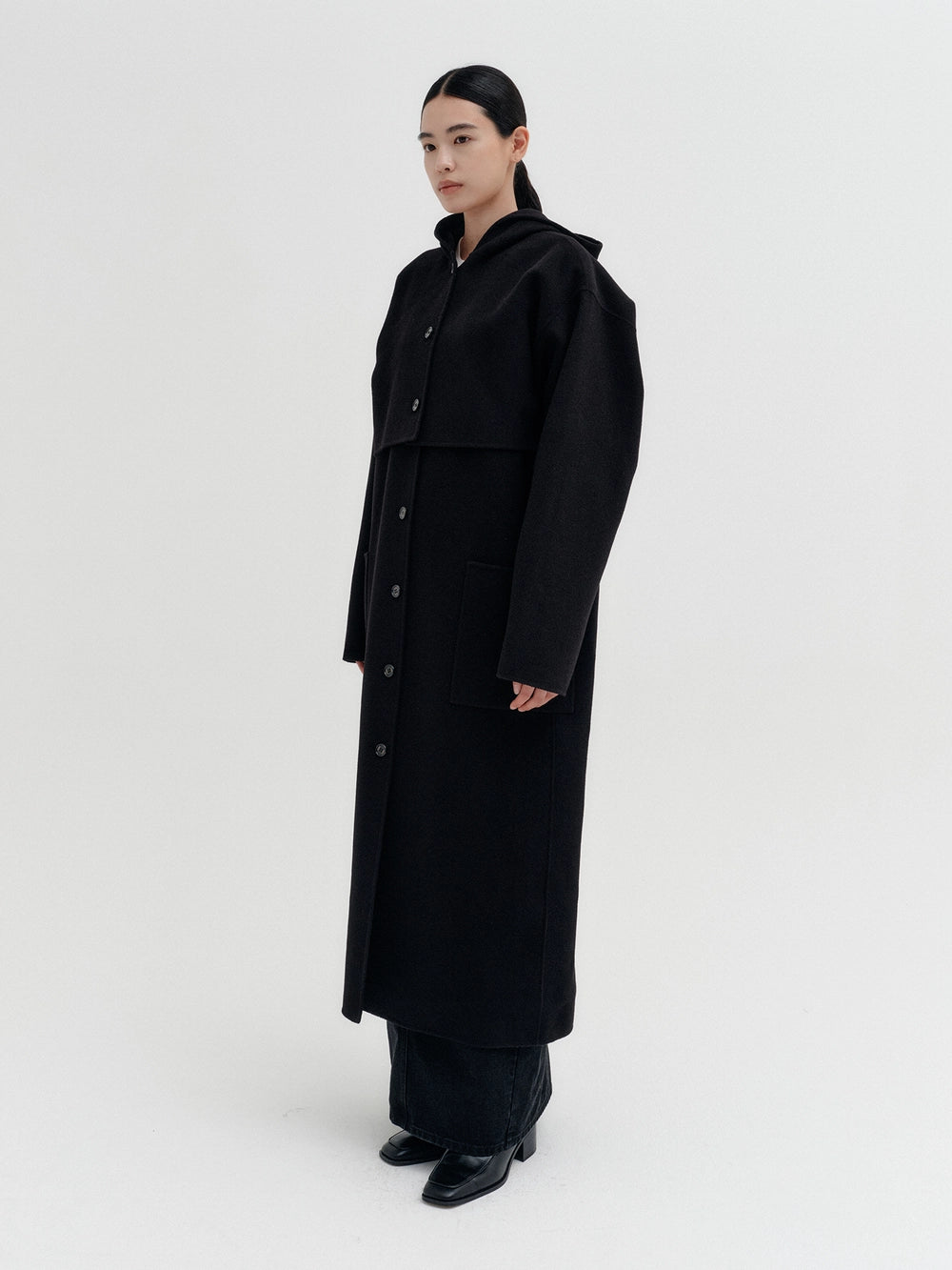EENK Hoodie Modular Bolero Coat - Black
