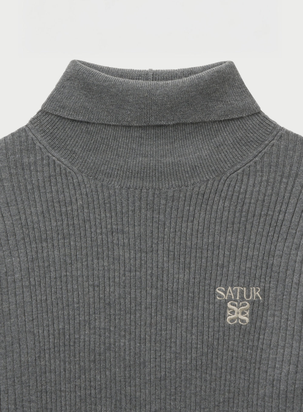 [satur] (W) 2-Way High Neck Knit - Gray