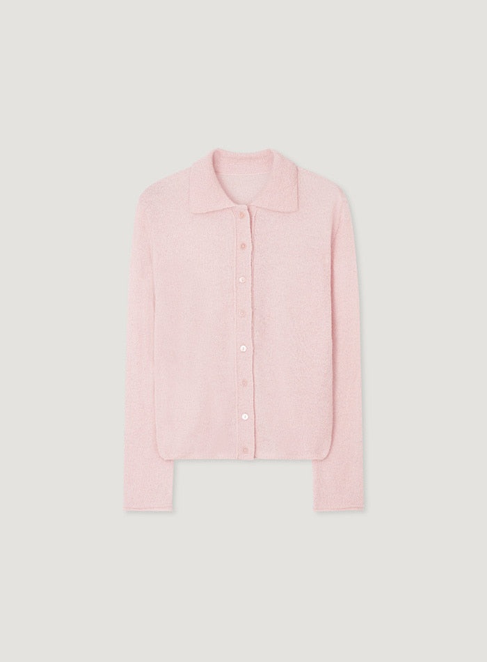 Mango Maniplease Ria Collar Cardigan Pink