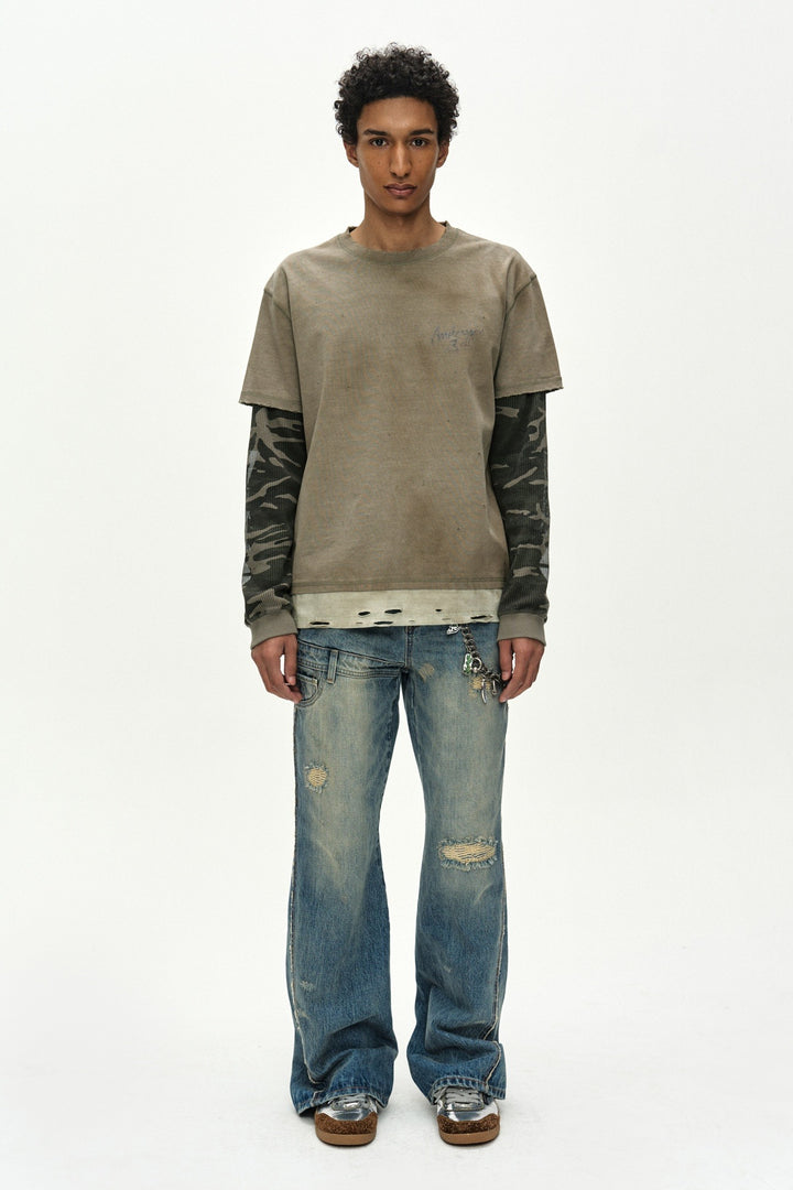 Andersson Bell Distress Layered Long Sleeve T-Shirt