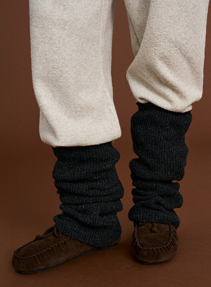Mango Maniplease Wool Leg Warmer Charcoal