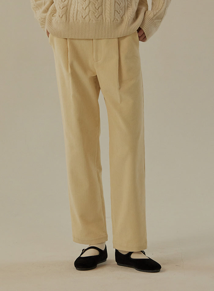 Mango Maniplease Corduroy Pintuck Pants