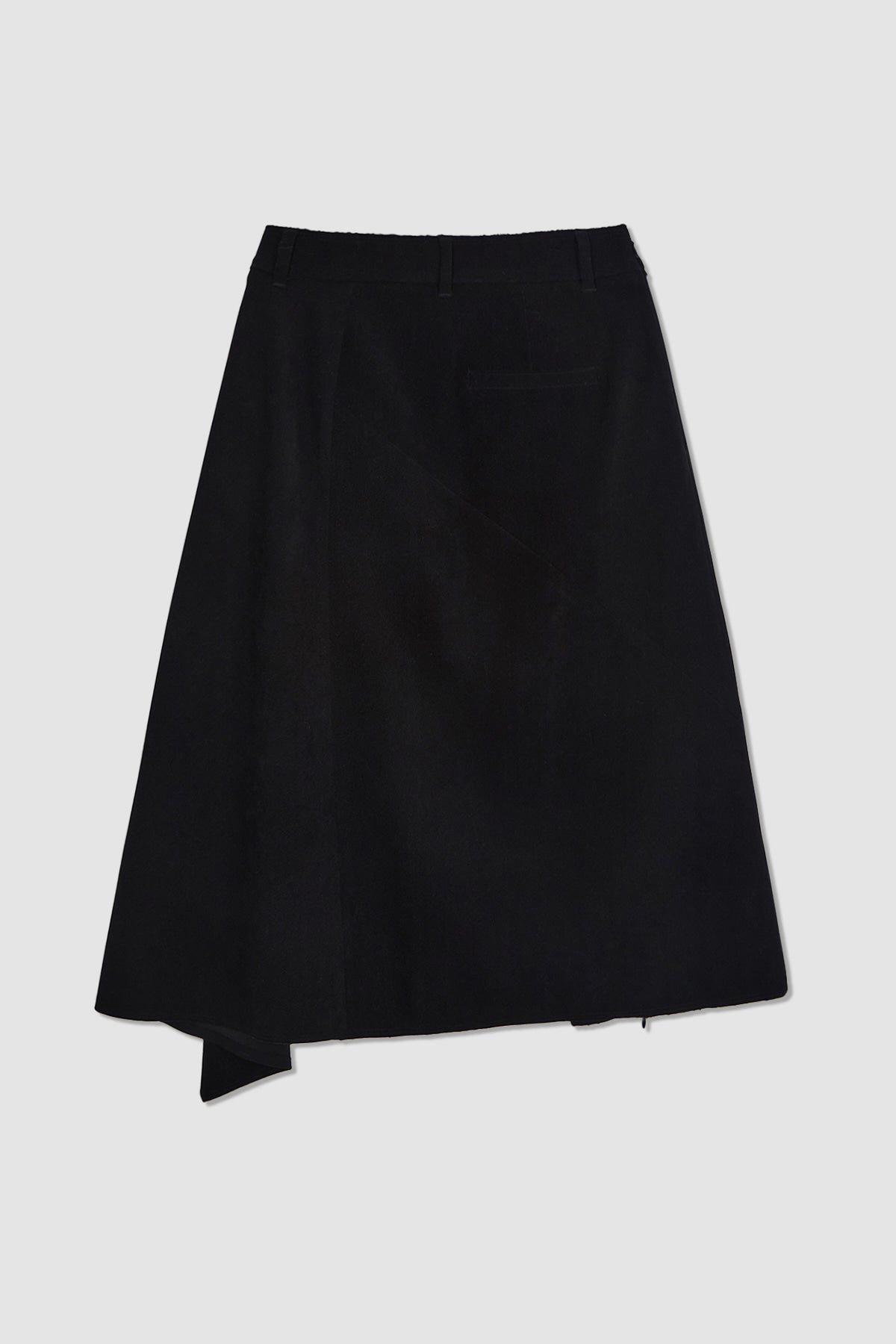 Matinkim Asymmetric Wrap Midi Skirt IN Black