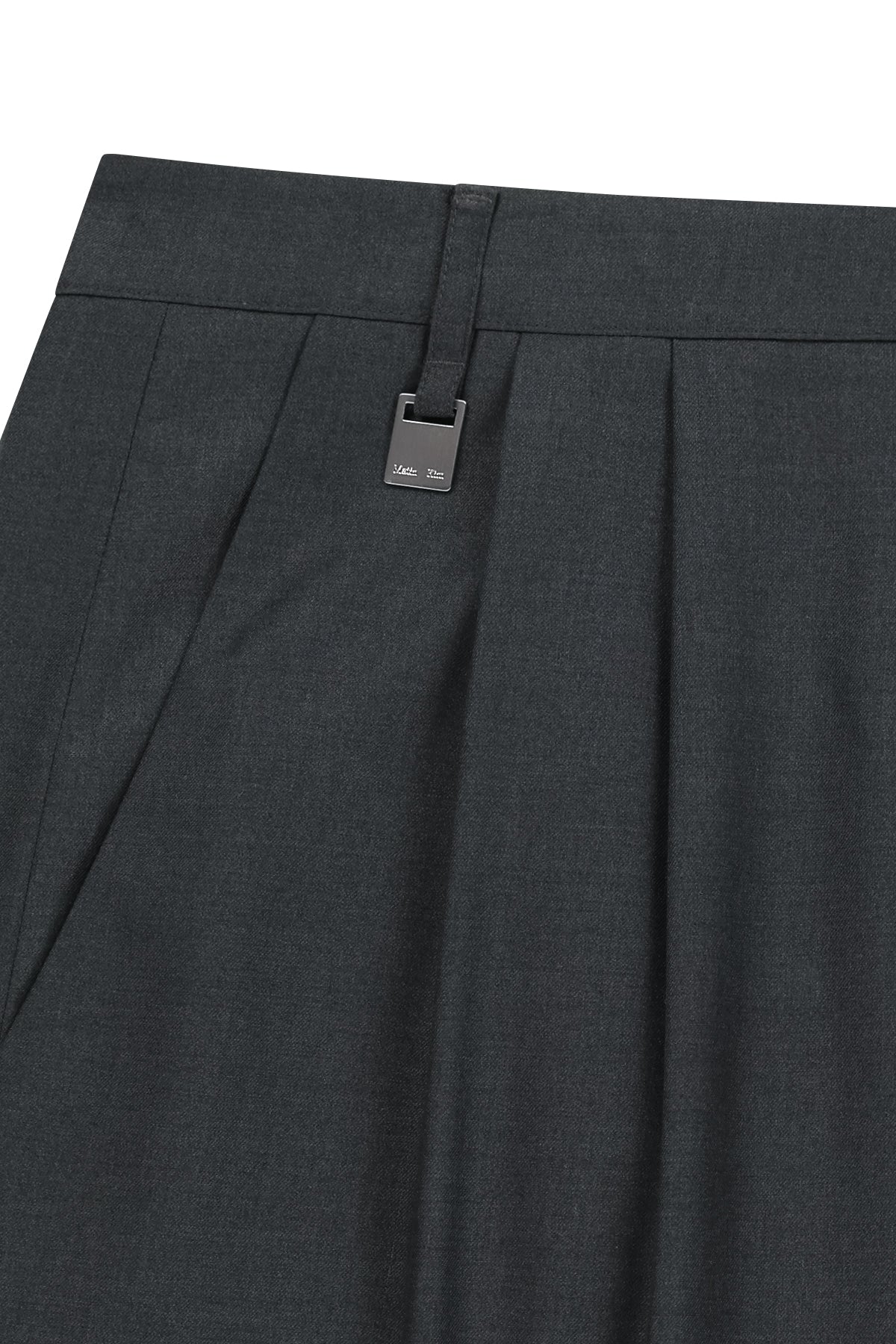 Matinkim Double Pleat Cross Waist Trousers IN Charcoal